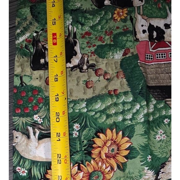 Kitchen Curtains w/ Valance Farm-Themed Cow & Barnyard Print 2ft W Valance 34L - Picture 5 of 8